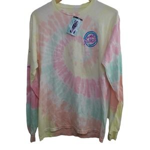 NWT Simply Southern Dog Lover Tie Dye Long Sleeve‎ T-Shirt Womens Size M